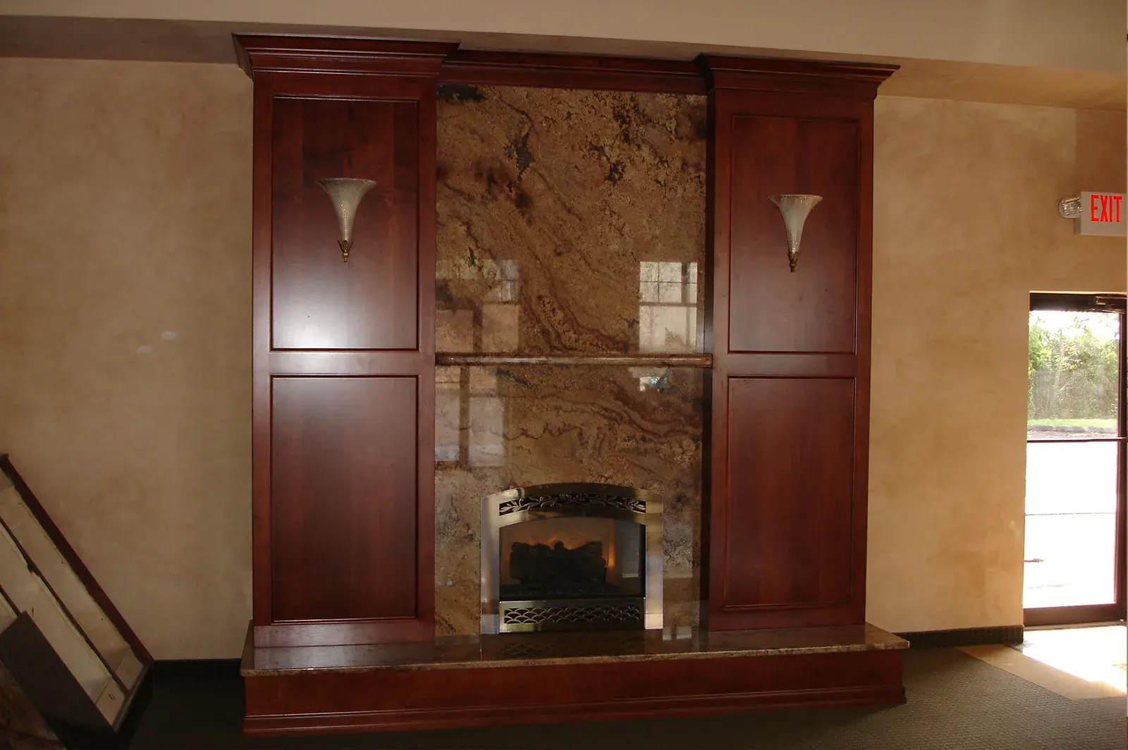 Fireplace stone installation