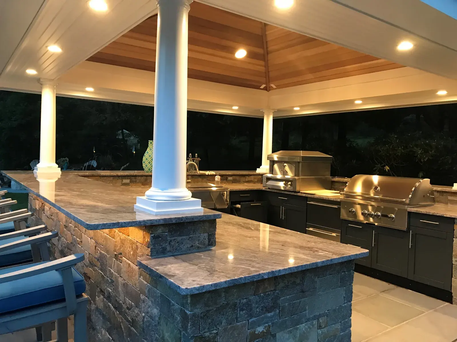 Outdoor stone installation