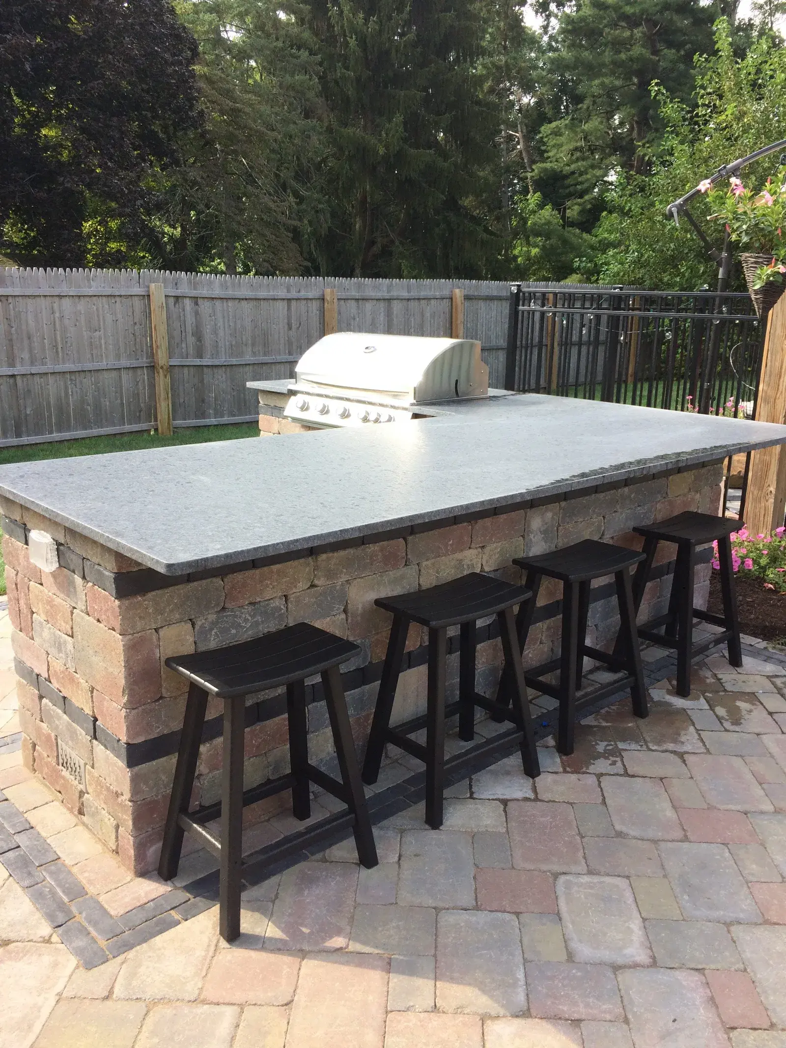 Steel grey outdoor patio